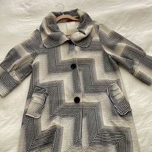 Saint Gil Paris swing coat black and white pattern Artists lightweight jacket